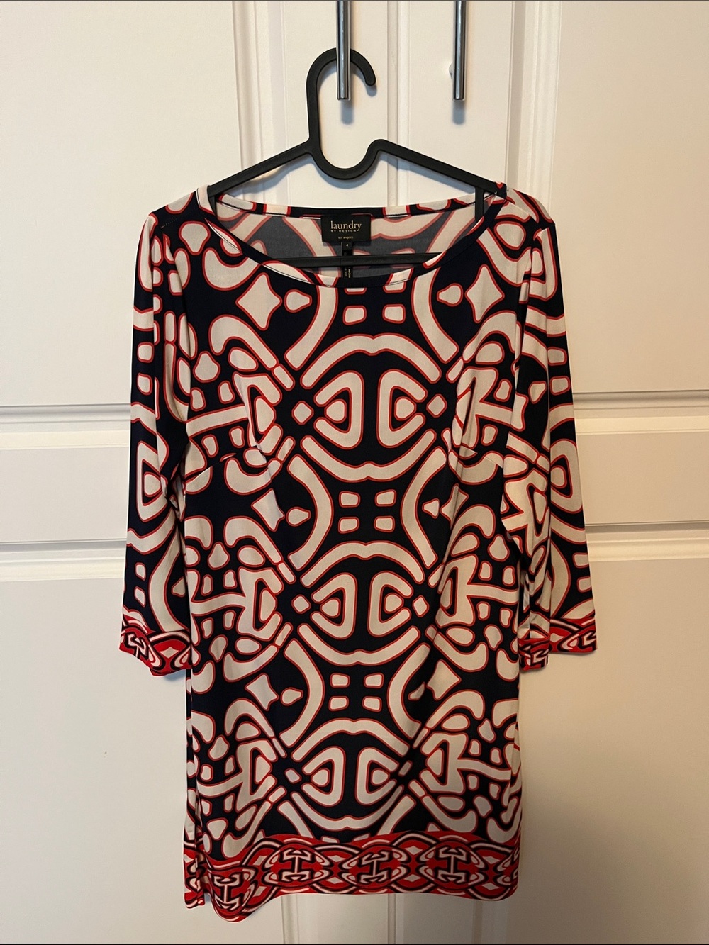 Laundry by Design Black, Red & White Geometric Mini Dress